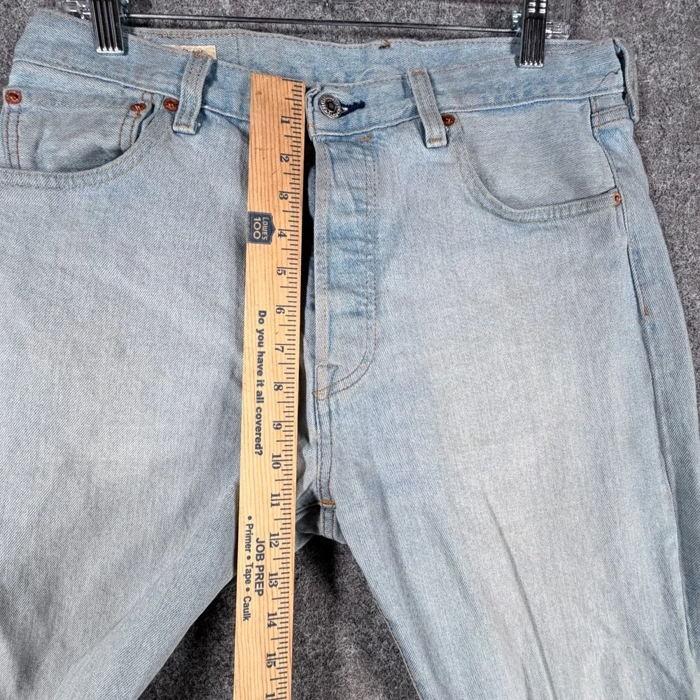 Levis 501 '93 Jeans Mens 33x34 Blue Denim Cotton Stretch Straight Fit Mid Rise‎